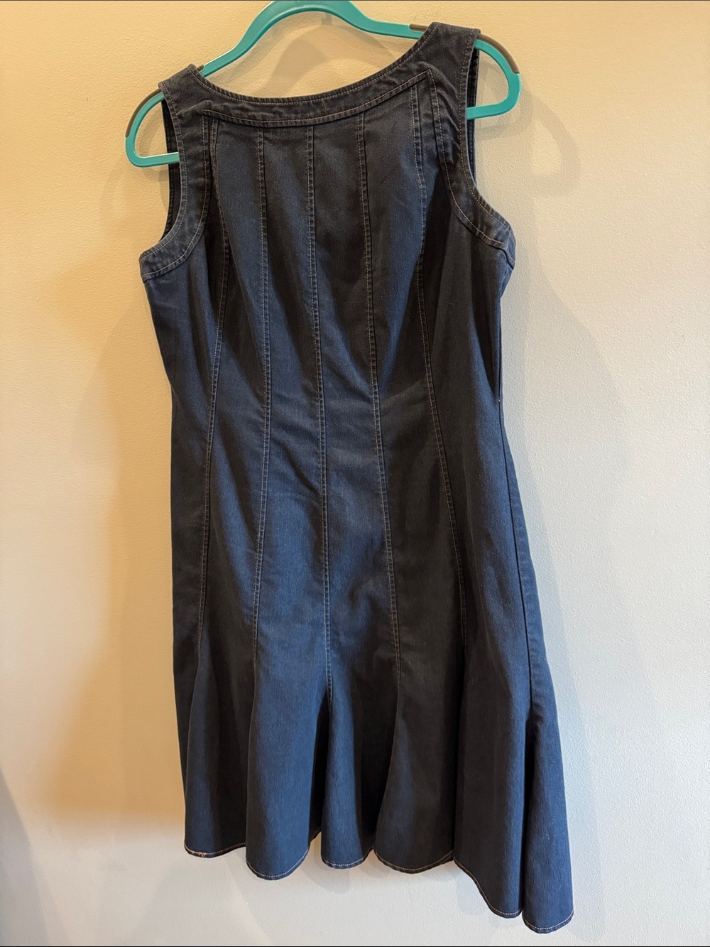 Sandra Darren Dark Blue Denim Midi Dress